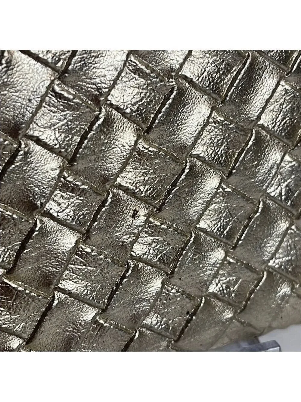 Gold and Silver Textured Clutch with Secure Closure